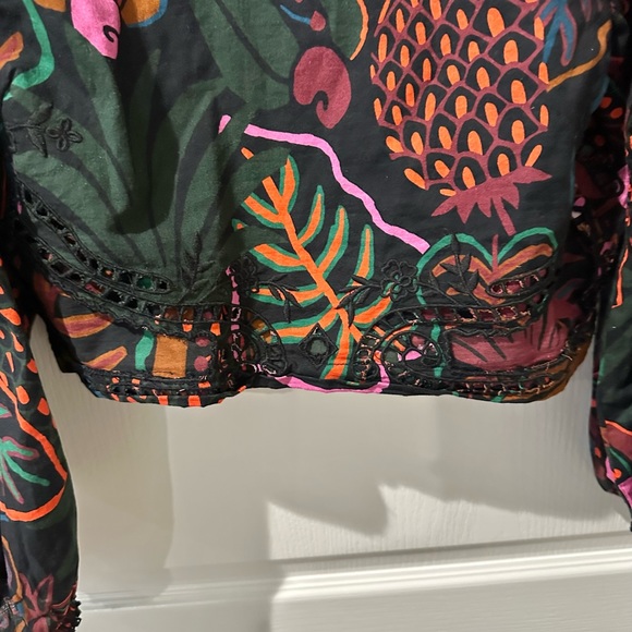 Farm Rio Floral Tropical Print Long Sleeve Blouse - Picture 6 of 12